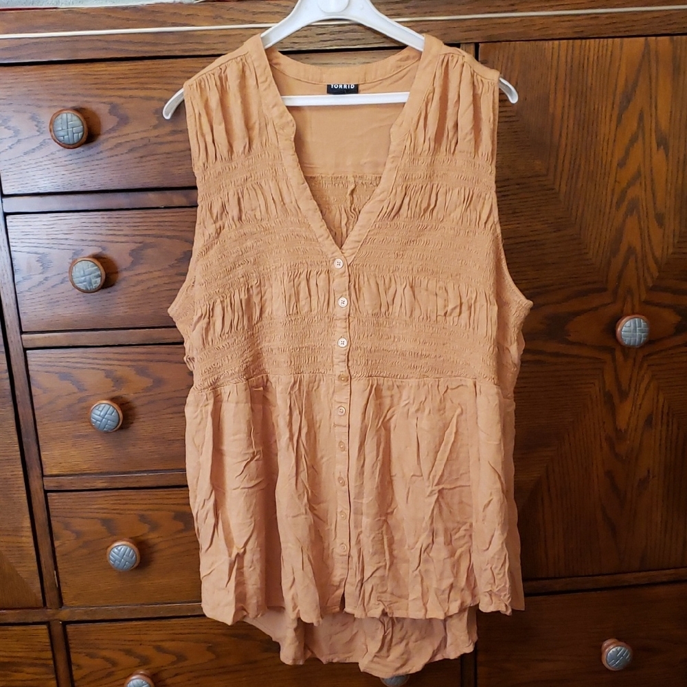 Torrid Tan Sleeveless Blouse
